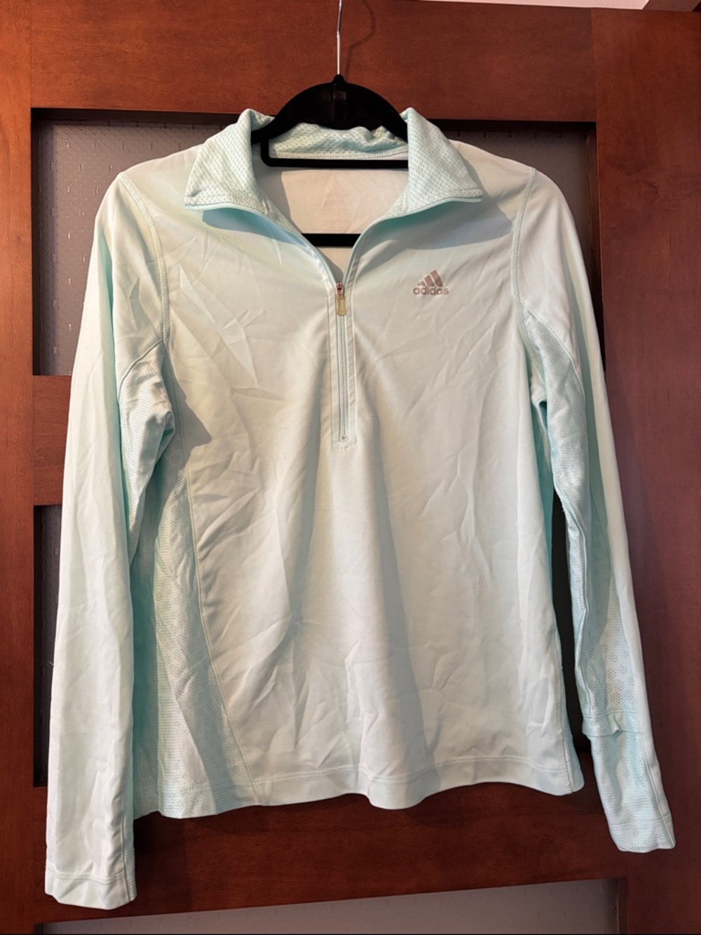 adidas Women's Mint Green Quarter-Zip Athletic Pullover